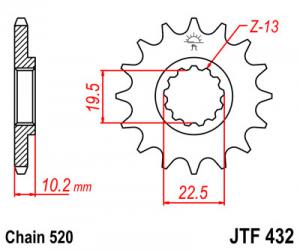 ЗЪБЧАТКА ПРЕДНА JTF 432 SC - 13 САМОПОЧИСТВАЩА