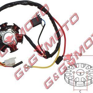 СТАТОР HONDA DIO 18 DIO 27 DIO 28 ZX TACT 24 TACT 30 TACT 31 БОБИНИ 1+5 Ф 83 ММ 6 КАБЕЛА