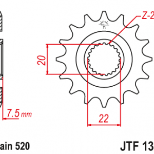 ЗЪБЧАТКА ПРЕДНА JTF 1323 - 13 SC САМОПОЧИСТВАЩА