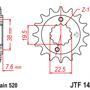 ЗЪБЧАТКА ПРЕДНА JTF 1401 - 13