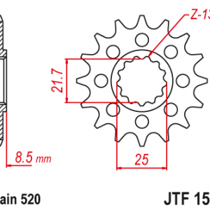 ЗЪБЧАТКА ПРЕДНА JTF 1516 - 17