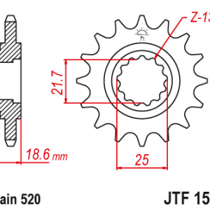 ЗЪБЧАТКА ПРЕДНА JTF 1538 - 14