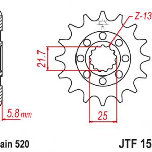 ЗЪБЧАТКА ПРЕДНА JTF 1565 - 12