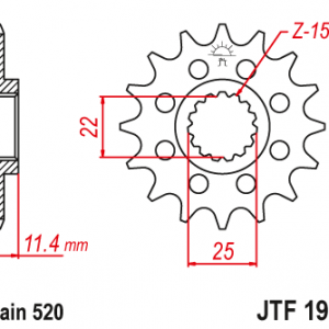 ЗЪБЧАТКА ПРЕДНА JTF 1902 - 15