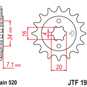 ЗЪБЧАТКА ПРЕДНА JTF 1903 - 14