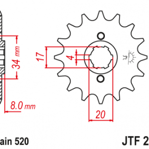 ЗЪБЧАТКА ПРЕДНА JTF 287 - 14