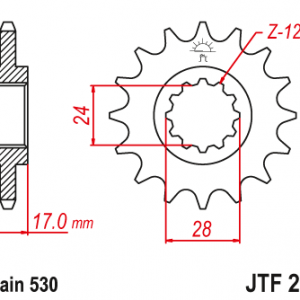 ЗЪБЧАТКА ПРЕДНА JTF 1295 - 15