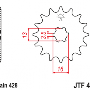 ЗЪБЧАТКА ПРЕДНА JTF 428 - 13
