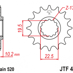 ЗЪБЧАТКА ПРЕДНА JTF 432 - 14