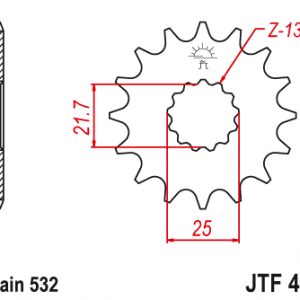 ЗЪБЧАТКА ПРЕДНА JTF 440 - 14 = JTF 440 - 14 CHT