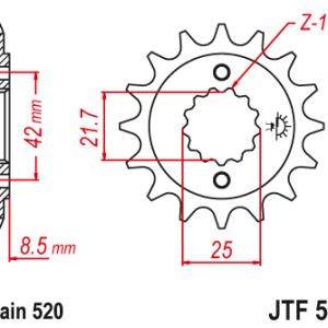 ЗЪБЧАТКА ПРЕДНА JTF 512 - 16