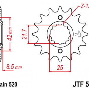 ЗЪБЧАТКА ПРЕДНА JTF 516 - 13