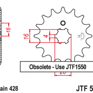 ЗЪБЧАТКА ПРЕДНА JTF 550 - 14