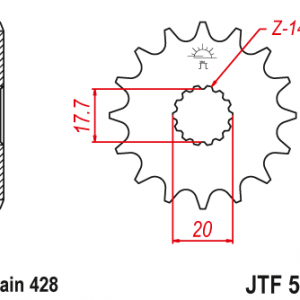 ЗЪБЧАТКА ПРЕДНА JTF 558 - 16