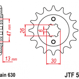 ЗЪБЧАТКА ПРЕДНА JTF 574 - 15 FZR 400 GENESIS