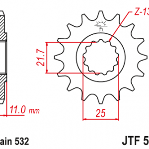 ЗЪБЧАТКА ПРЕДНА JTF 584 - 16 = 584 - 16 CHT