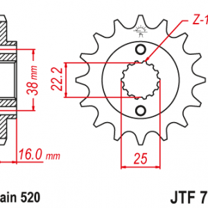ЗЪБЧАТКА ПРЕДНА JTF 736 -14