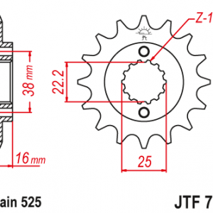 ЗЪБЧАТКА ПРЕДНА JTF 740 - 15
