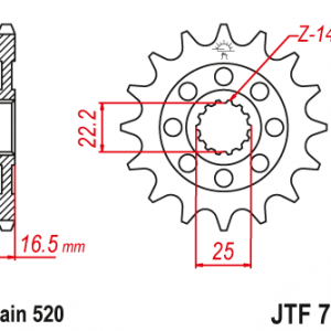 ЗЪБЧАТКА ПРЕДНА JTF 742 - 15