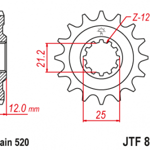ЗЪБЧАТКА ПРЕДНА JTF 823 - 14