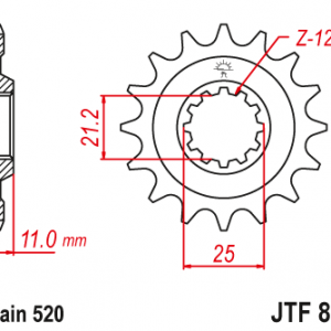 ЗЪБЧАТКА ПРЕДНА JTF 824 - 15