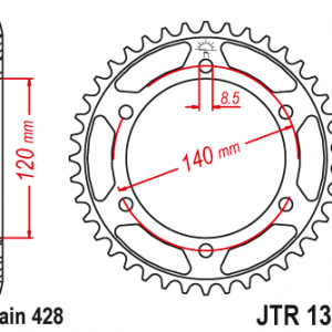 ЗЪБЧАТКА ЗАДНА JTR 1361 - 50