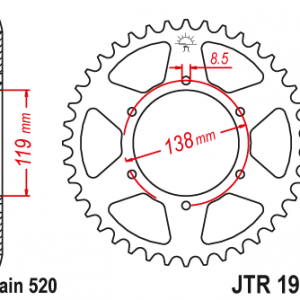 ЗЪБЧАТКА ЗАДНА JTR 1950 - 50