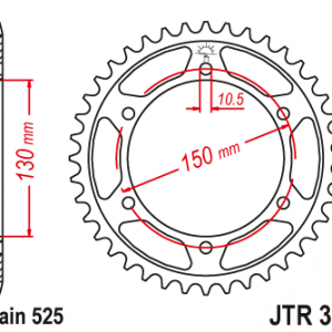 ЗЪБЧАТКА ЗАДНА JTR 300 - 42