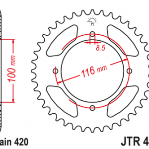ЗЪБЧАТКА ЗАДНА JTR 461 - 51