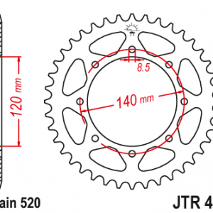 ЗЪБЧАТКА ЗАДНА JTR 487 - 44