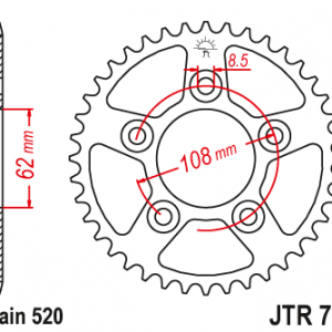 ЗЪБЧАТКА ЗАДНА JTR 701 - 40