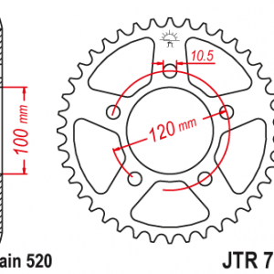 ЗЪБЧАТКА ЗАДНА JTR 703 - 44
