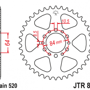 ЗЪБЧАТКА ЗАДНА JTR 811 - 45