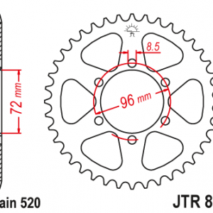 ЗЪБЧАТКА ЗАДНА JTR 820 - 42