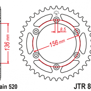 ЗЪБЧАТКА ЗАДНА JTR 822 - 45