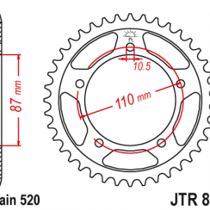 ЗЪБЧАТКА ЗАДНА JTR 823 - 39