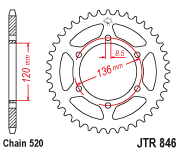 ЗЪБЧАТКА ЗАДНА JTR 846 - 45