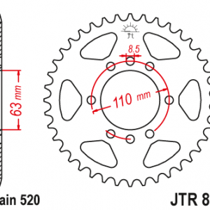 ЗЪБЧАТКА ЗАДНА JTR 890 - 45